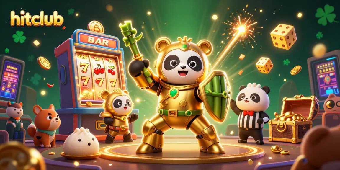 Engage in thrilling gaming at hitclub with vibrant visuals of dynamic slot machines and colorful characters.