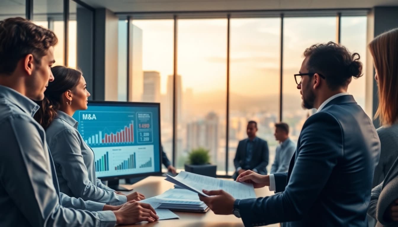 M&A 상담과 전략 회의를 진행하는 재무 자문사들의 모습