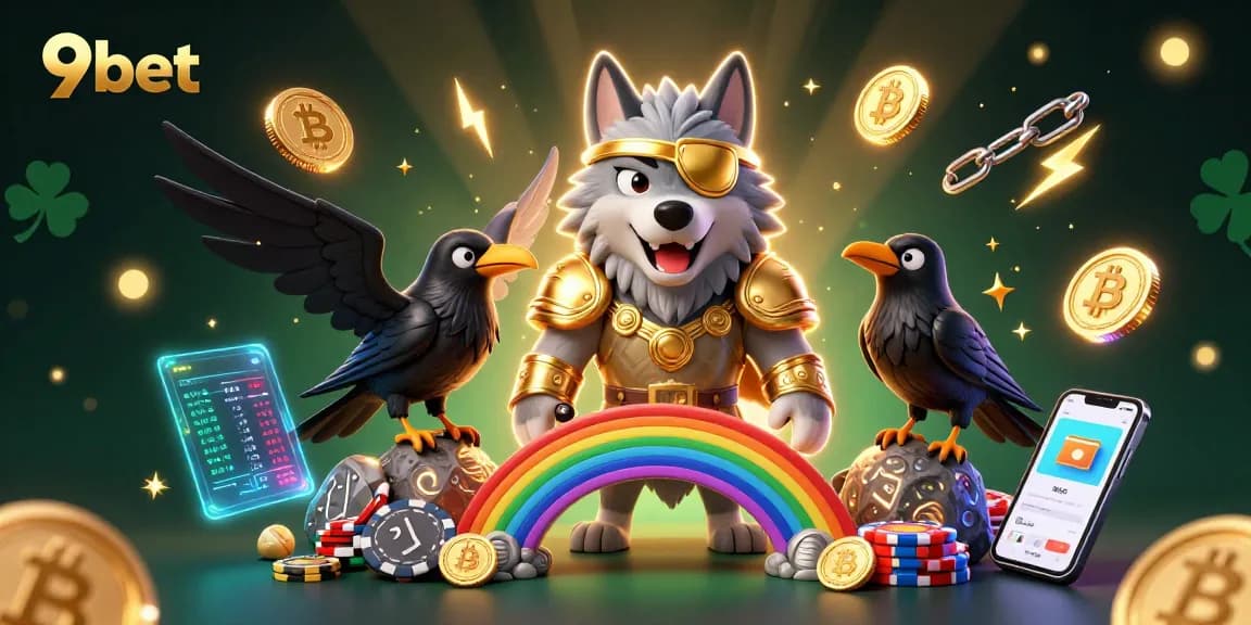 Experience thrilling gameplay with 9bet featuring Odin and his ravens in a vibrant crypto casino world.