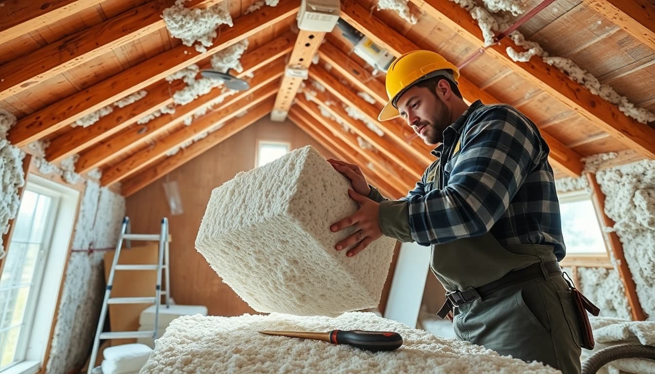 Expert open cell spray foam removal process highlighting contractor's craftsmanship.