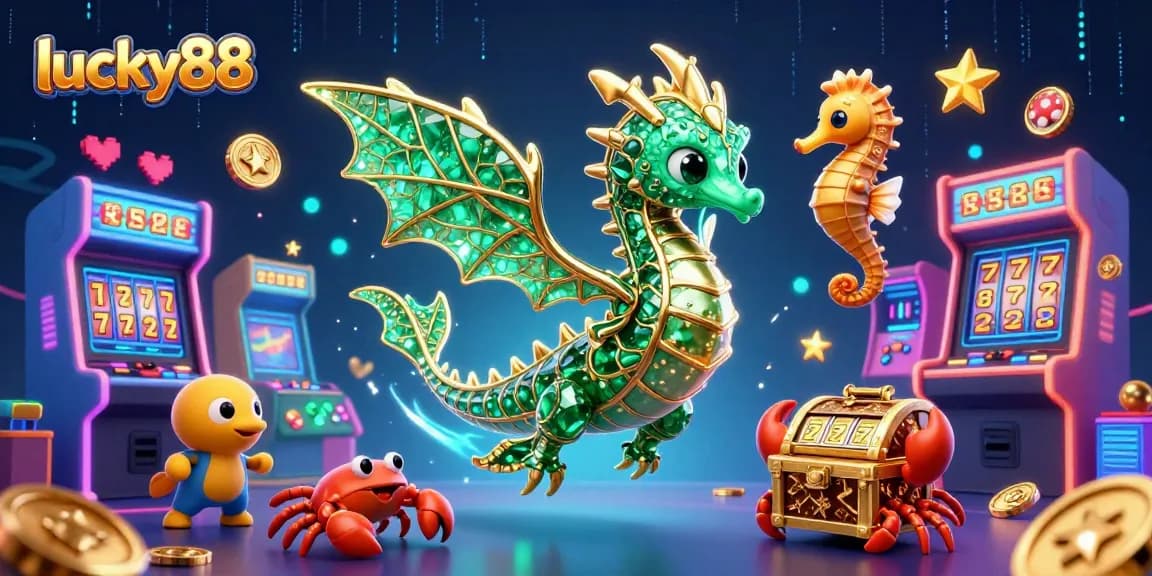 Play lucky88 slots with dynamic characters and vibrant gaming elements, set in a mesmerizing casino atmosphere.