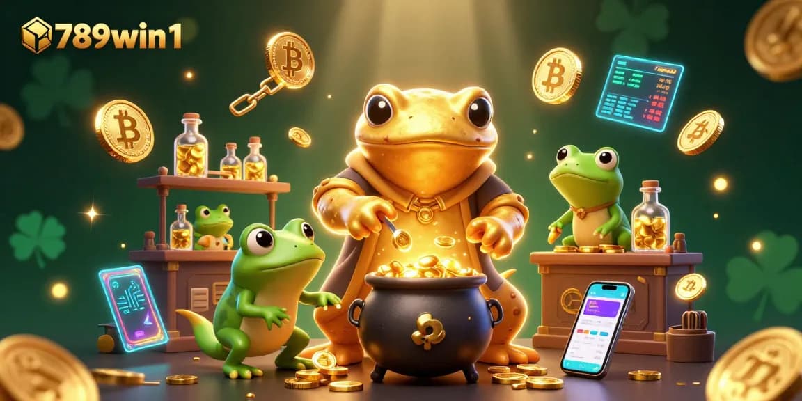 Engage with the magic of 789win1 as the golden salamander transforms base metals into gold in a vibrant casino scene.