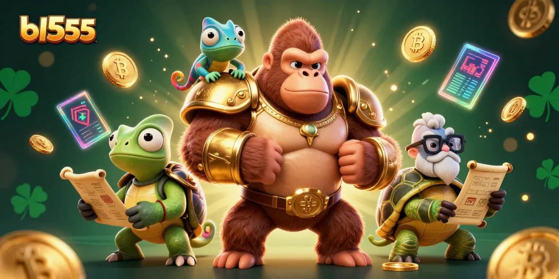 Join the excitement with bl555, featuring a powerful gorilla king, a chameleon companion, and thrilling gambling elements.