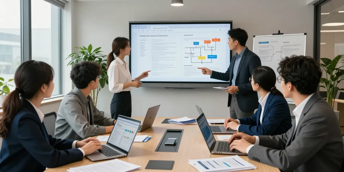 Team collaborating on document fraud detection strategies in a modern office.