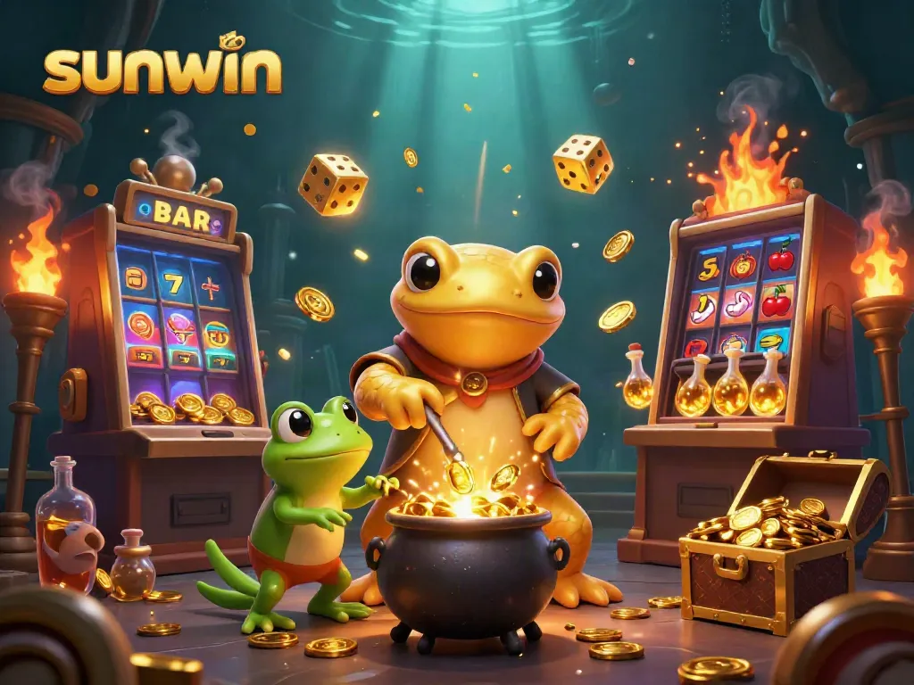 Experience the captivating world of sunwin with vibrant casino elements and magical transformations.