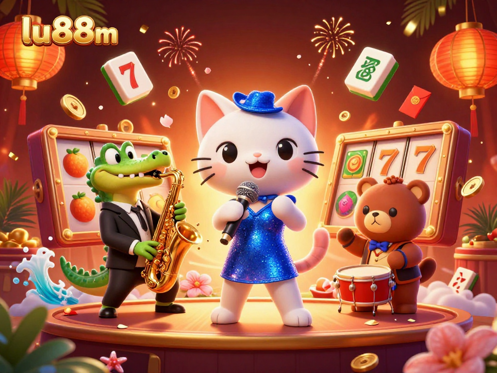 Experience entertainment with lu88m's vibrant casino atmosphere featuring engaging characters.