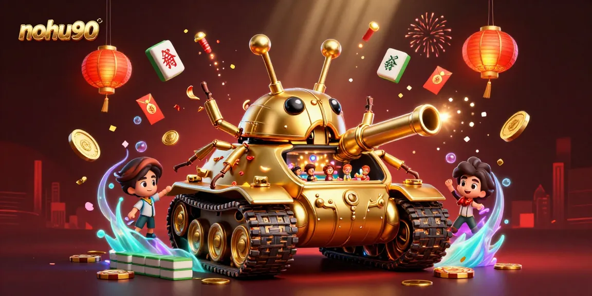 Experience thrilling winnings with nohu90's animated casino adventures inside a golden beetle tank.