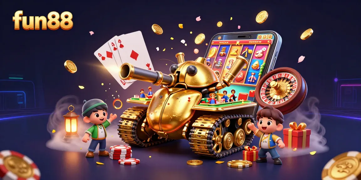 Engage in exciting fun88 adventures with a golden beetle tank casino bursting with games, coins, and slots.